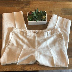 Loft Herringbone Shimmer Linen Lined Dress Capri